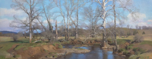 Middle Creek Bend (HOLD)  23.5&quot; x 60&quot;   Oil On Canvas