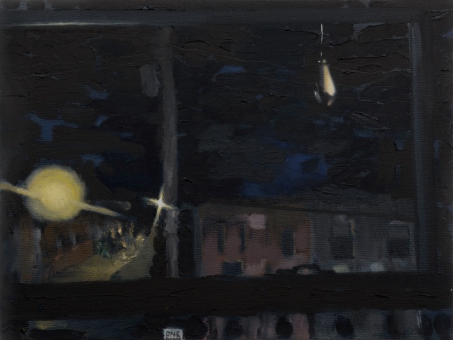Mari Elaine Lamp, Night Lights 12&quot; x 16&quot;  Oil On Canvas