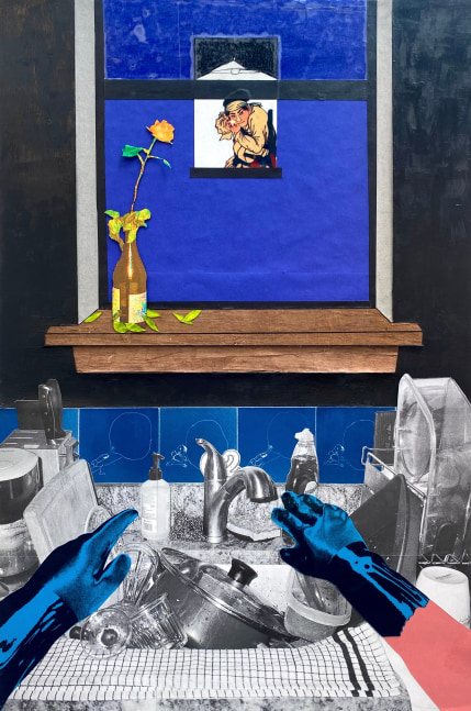 Adam Phillip Goodman Do the Dishes 2025 36 x 24 Mixed media collage