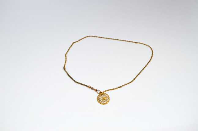 Amanda Kaiserman, Golden Louis Necklace  one size  18th Century Brass Watch Parts, Gold Dip