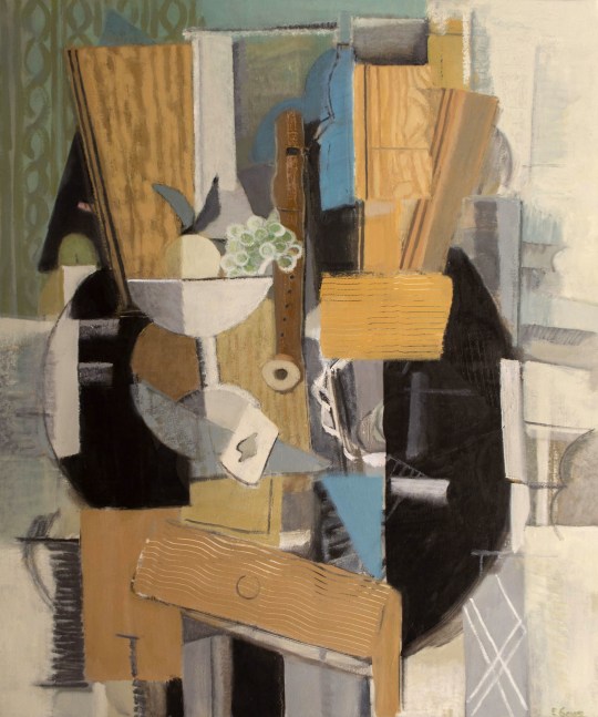 Still Life With Bottle And Recorder After Picasso (SOLD)  36&quot; x 30&quot;  Oil On Linen