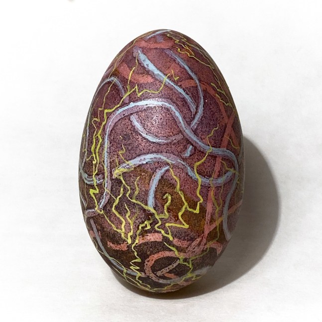 Clare McCarthy, Live Wire  One Size  Beeswax, Batik Dyes, Acrylic Paint On Goose Egg