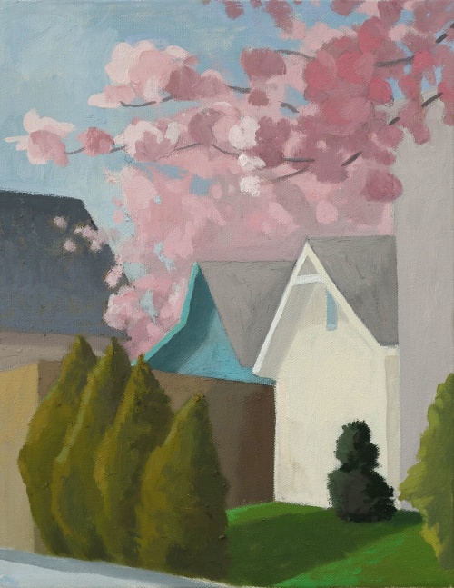 Triangles – Spring (SOLD) 14” x 11” Oil On Canvas