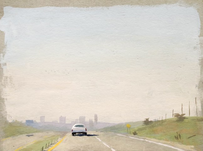 Outside Dallas  6&quot; x 8&quot;  Gouache On Paper
