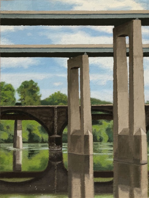 Bridges, July 2019  13&quot; x 10&quot;  Oil On Canvas Panel