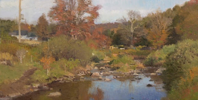 North Branch, October  7&quot; x 13.5&quot;  Oil On Panel