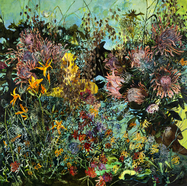Midden, Spring  70&quot; x 70&quot;  Oil On Panel