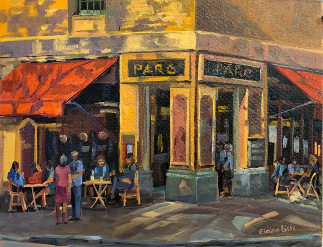 Tea Time At Parc  11&quot; x 14&quot;  Oil On Board