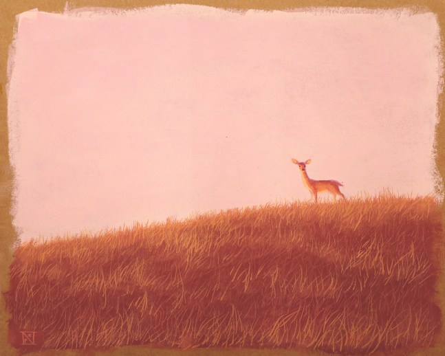Last Night's Dream  8&quot; x 10”  Gouache On Shellac Paper