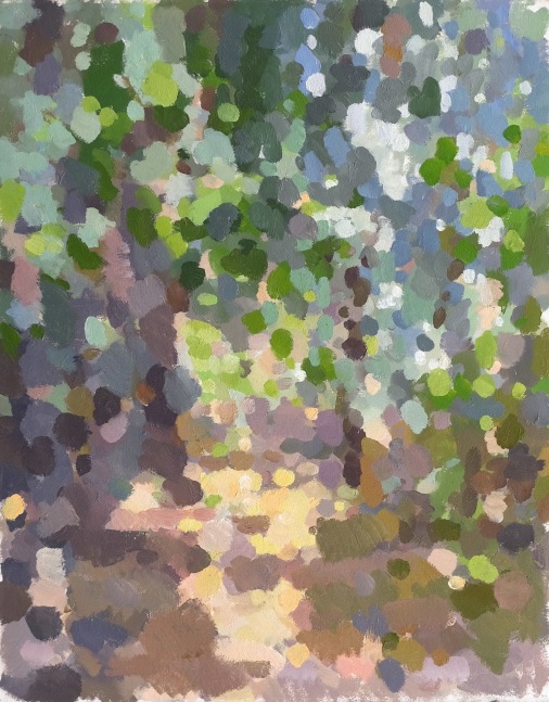 Corciano Garden Wall  20&quot; x 16&quot;  Oil On Paper Mounted On Wood