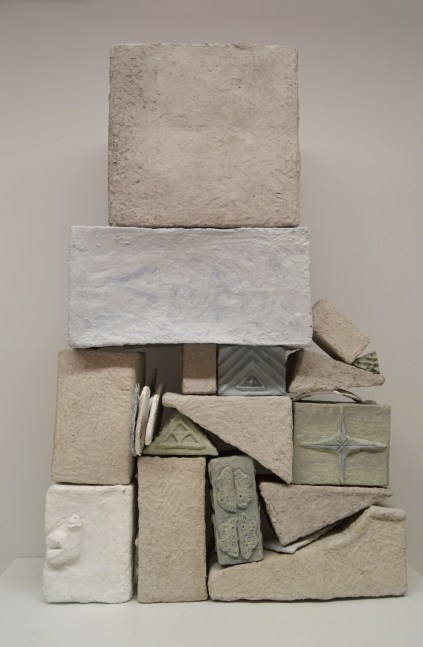 Stacks &amp; Walls, Brick by Brick  Size Variable  Oil And Acrylic On Papier Mache And Recycled Materials