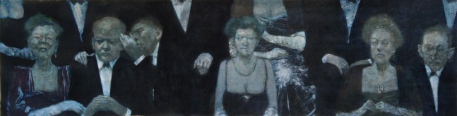 Sitting In The Audience  18&quot; x 69&quot;  Oil On Canvas