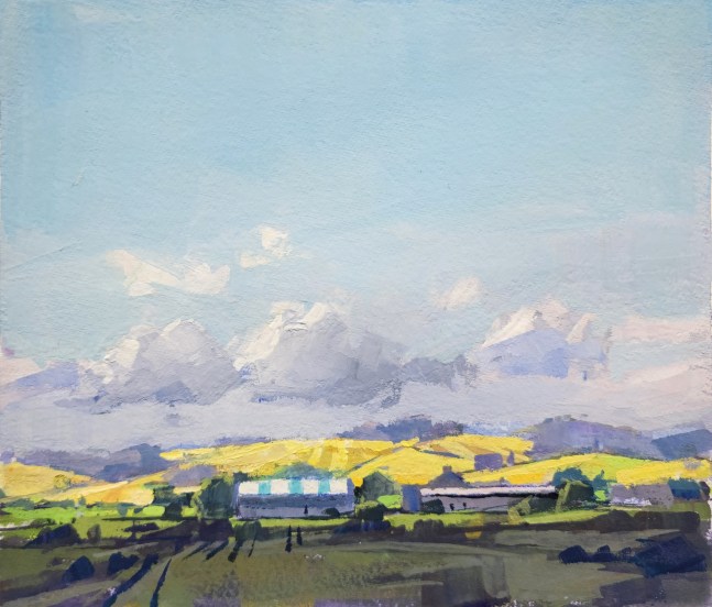 Yellow Hill  6&quot; x 7&quot;  Gouache