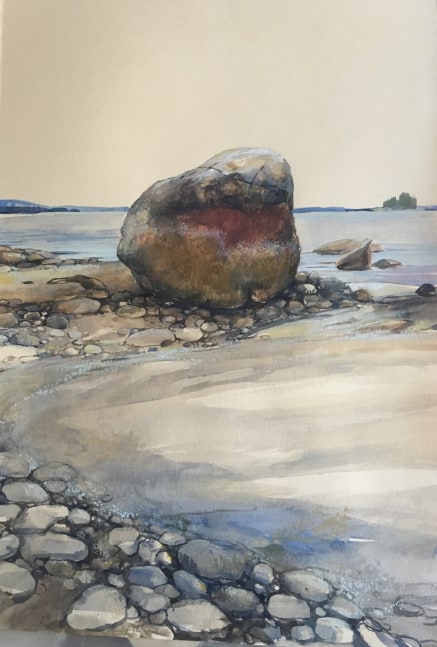 Fly Point Rocks  22&quot; x 15&quot;  Watercolor On Buff Paper