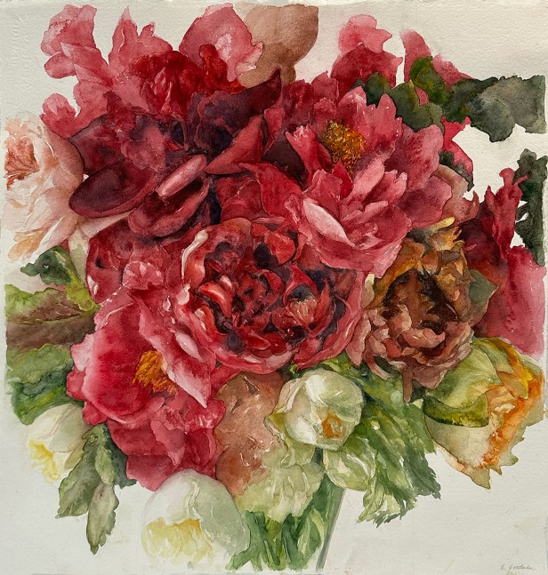 Full Bouquet  21&quot; x 20&quot;  Watercolor On D'Arches Paper