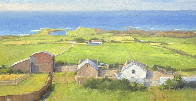 Upper Road Farm Buildings  16&quot; x 26&quot;  Oil On Canvas
