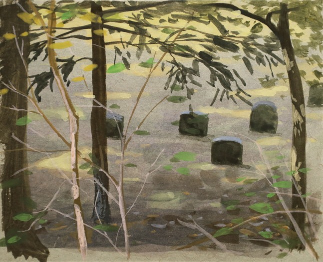 Graveyard Study  4&quot; x 5&quot;  Gouach On Paper