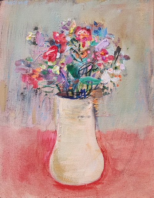 Still Life With Red  14&quot; x 11&quot;  Oil On Canvas