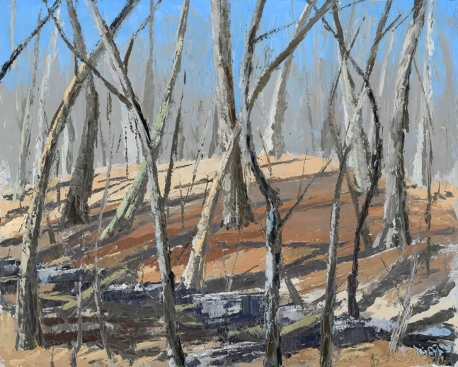 Beth Stoddard, March Melt, Fitzsimmons Woods  8&quot; x 10&quot;  Oil On Panel