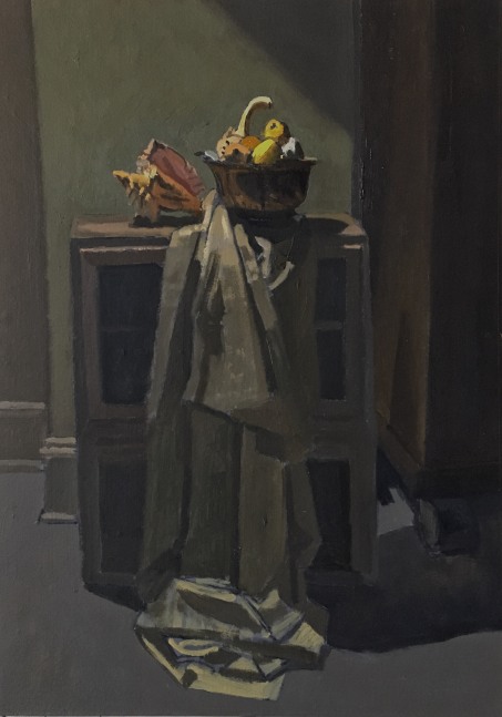 Interior With Shell And Gourds  20.5&quot; x 14.25&quot;  Oil On Panel