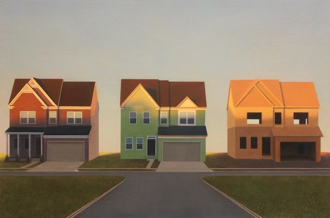 Little Boxes, 24&quot; x 36&quot;, Oil On Linen-Mounted Panel