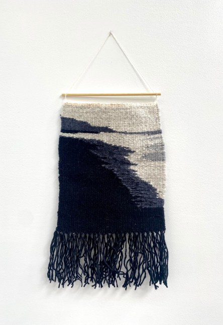 Liz Russell  Black Sand Beach  16&quot; x 10&quot;  Icelandic Wool, Cotton, And Wood