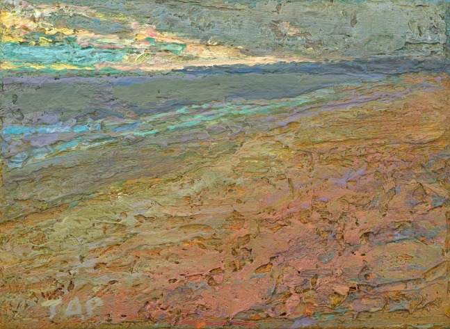 Thomas Paquette, Sweep Of Beach 2.63&quot; x 3.69&quot;  Oil/Linen/Birch Ply