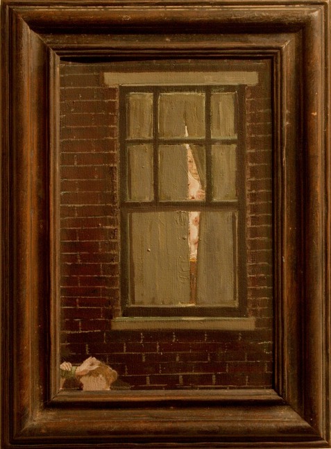 From Behind Curtains  13&quot; x 9&quot;  Oil On Canvas