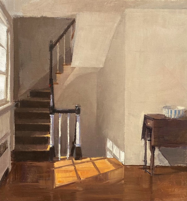 Stairway  10.5&quot; x 10&quot;  Oil On Canvas Mounted On Panel