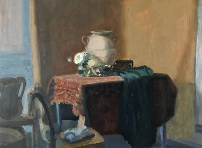 Interior With Water Jug  14&quot; x 19&quot;  Oil On Panel