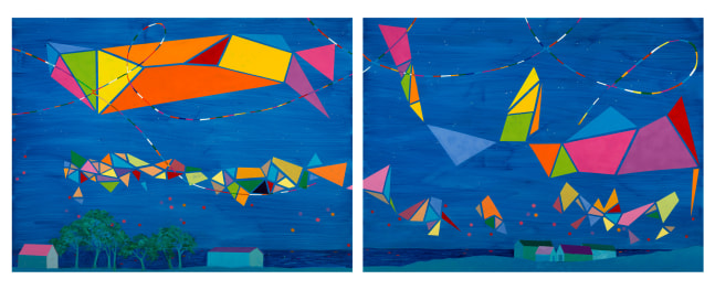 Dreaming Of Achill (Diptych)  38&quot; x 92&quot;  Oil On Canvas