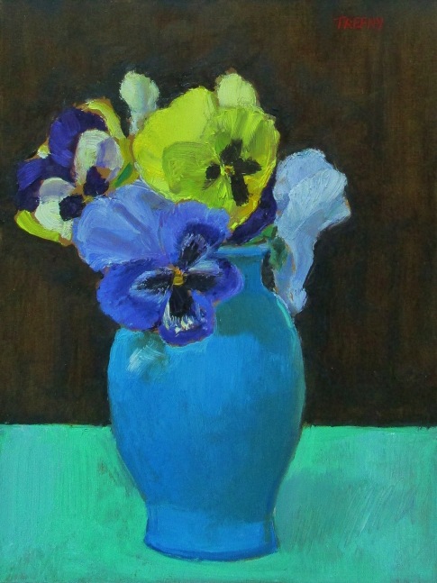 Pisgah Forest Pansies  10&quot; x 8&quot;  Oil On Panel