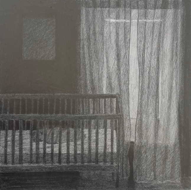 Nursery Study, Graphite On Paper, 6.5&quot; x 6.5&quot;