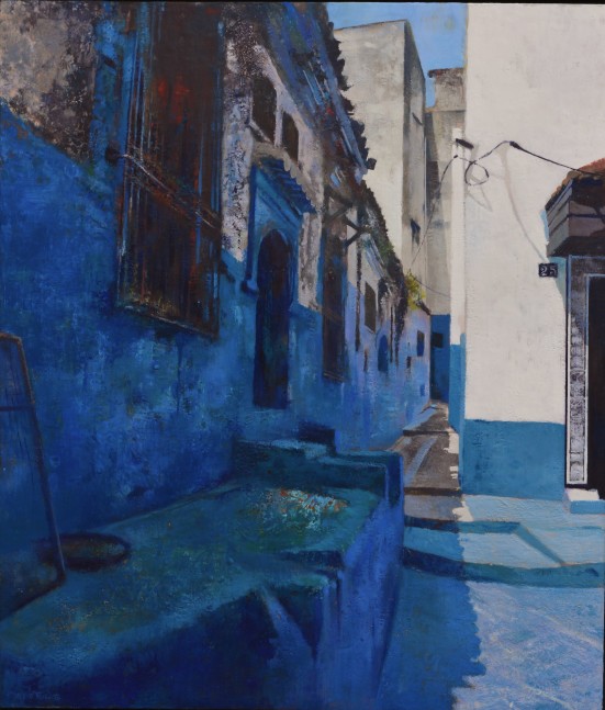 Moroccan Blues  42&quot; x 36&quot;  Encaustic