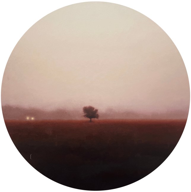 The Birds Are Leaving  16&quot; Tondo  Oil On Panel
