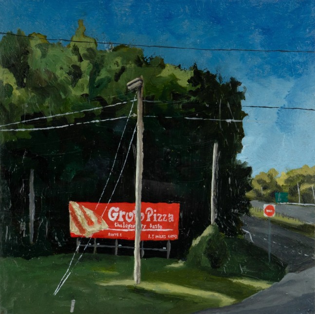 Grotto Pizza  6&quot; x 6&quot;  Oil On Panel
