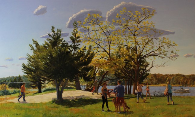 Picnic At The Water's Edge  36&quot; x 60&quot;  Oil On Canvas
