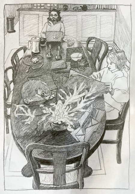 Long Morning Study  8” x 5.5”  Graphite On Paper