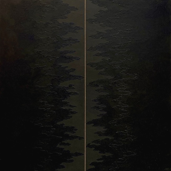 Inner Perceiver 3  30″ x 30″  Abraded Acrylic And 23.5K Gold On Archival, Cradled Wood Panel