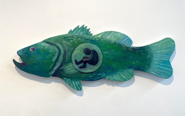 Moss Wichrowski  Adrift  15&quot; x 35&quot; x 2&quot;  Oil On Panel  2020