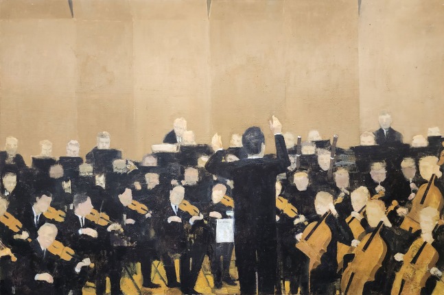 Conductor  27&quot; x 41&quot;  Oil On Board