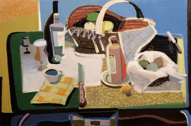 Still Life with Basket  28&quot; x 42&quot;  Oil On Linen