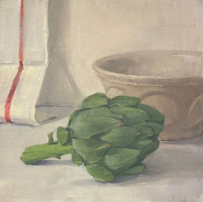 Artichoke, 8&quot; x 8&quot;, Oil On Canvas Mounted On Panel