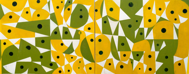 Large Flock  11'8" x 4'7" (Two Panels)  Oil On Canvas
