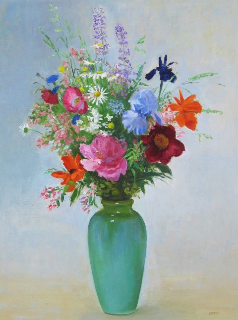 Frank Trefny, Early June Bouquet  32” x 24”  Oil On Panel