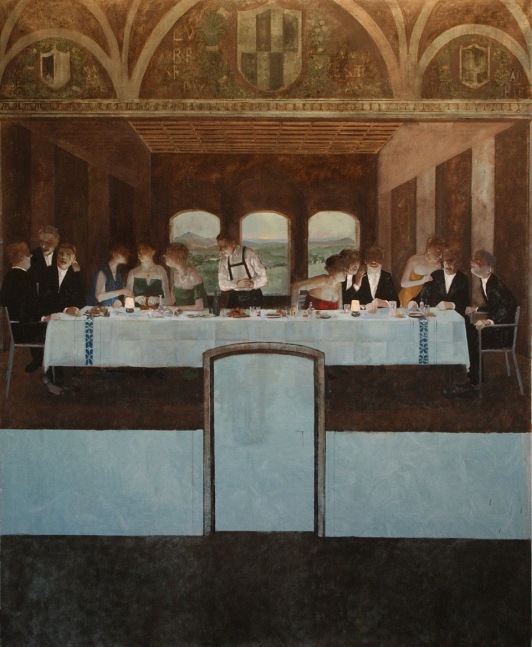 Someone's Last Supper 74&quot; x 60&quot;  Oil On Canvas