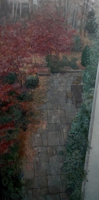 View Of Patio  65&quot; x 33&quot;  Oil On Canvas