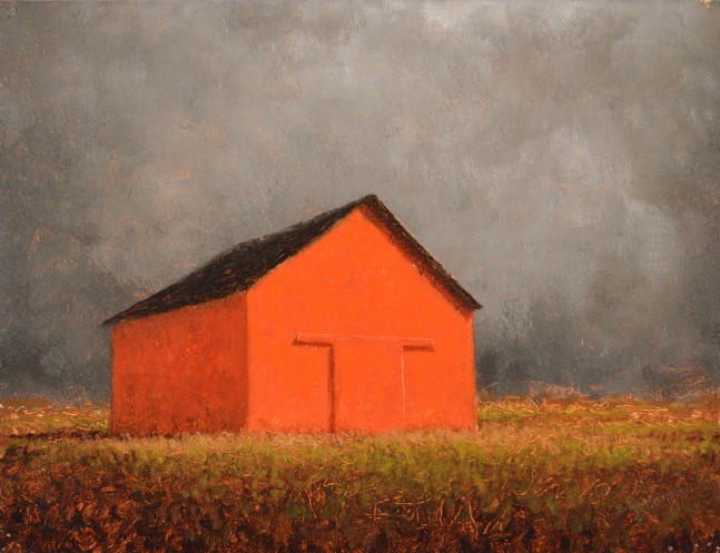 The Red Barn  11&quot; x 15&quot;  Oil On Paper