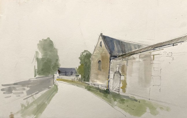 Road Normandy  8&quot; x 11&quot;  Watercolor