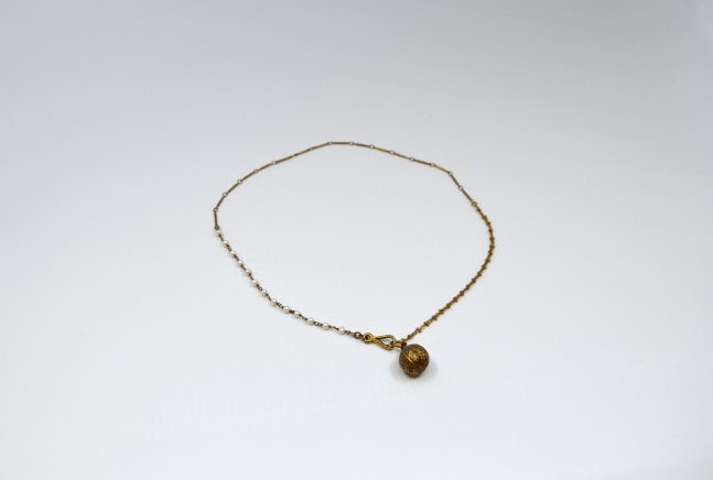 Amanda Kaiserman, Proust Necklace 2  one size  Mixed Media: Gold Fill, Antique Elements, Gold Dip And Fresh Water Pearls